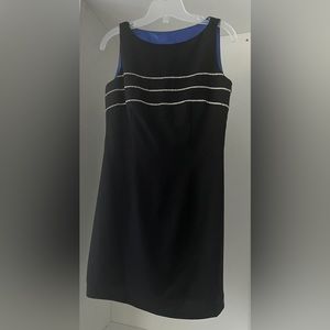 CDC Petites Black Cocktail Dress with Rhinestone Trim - Size 6 Petite